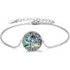 YFN Tree of Life Bracelet Sterling Silver Abalone Shell Tree of Life Bracelet Jewelry Gifts for Women(Yin Yang)