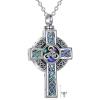 YFN Celtic Cross Urn Necklace Sterling Silver Celtic Knot Ashes Pendant Abalone Shell Cross Cremation Jewelry Gifts for Women Men(Triskele)