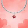 YFN Charm for Bracelet Necklace Hibiscus/Pink Peony Flower Pendant Necklace Sterling Silver Enamel Flower Jewelry Gifts for Women Mother Gifts(Silver A-Hibiscus Flower Charm)
