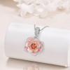 YFN Charm for Bracelet Necklace Hibiscus/Pink Peony Flower Pendant Necklace Sterling Silver Enamel Flower Jewelry Gifts for Women Mother Gifts(Silver B-Pink Peony Flower Charm)