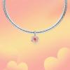 YFN Charm for Bracelet Necklace Hibiscus/Pink Peony Flower Pendant Necklace Sterling Silver Enamel Flower Jewelry Gifts for Women Mother Gifts(Silver B-Pink Peony Flower Charm)