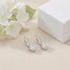 YFN Moissanite Earrings 18K White Gold Plated 925 Sterling Silver D Color VVS1 Clarity Lab-Grown Moissanite Dangle Drop Leverback Earrings Jewelry Valentine Anniversary Birthday Gifts for Women(Round 4 CT (2 CT Each))