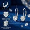 YFN Moissanite Earrings 18K White Gold Plated 925 Sterling Silver D Color VVS1 Clarity Lab-Grown Moissanite Dangle Drop Leverback Earrings Jewelry Valentine Anniversary Birthday Gifts for Women(Round 1 CT (0.5 CT Each))