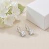 YFN Moissanite Earrings 18K White Gold Plated 925 Sterling Silver D Color VVS1 Clarity Lab-Grown Moissanite Dangle Drop Leverback Earrings Jewelry Valentine Anniversary Birthday Gifts for Women(Princess Cut 3 CT (1.5 CT Each))