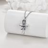 YFN Ankh Urn Necklace for Ashes 925 Sterling Silver Eye of Horus Ash Pendants Cremation Jewelry Egyptian Keepsake Gifts for Women Men
