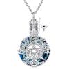 YFN Triple Moon Goddess Necklace Sterling Silver Pentagram Pentacle Pendant necklace Pagan Wiccan Magic Amulet Tree of Life Jewelry for Women Men