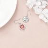 YFN Peony/Cherry Flower Earrings Sterling Silver Pink Enamel Flower Dangle Drop Earrings Jewelry Gifts for Women(Pink-Peony Flower Earrings)