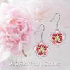 YFN Peony/Cherry Flower Earrings Sterling Silver Pink Enamel Flower Dangle Drop Earrings Jewelry Gifts for Women(Pink-Peony Flower Earrings)