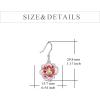 YFN Peony/Cherry Flower Earrings Sterling Silver Pink Enamel Flower Dangle Drop Earrings Jewelry Gifts for Women(Pink-Peony Flower Earrings)