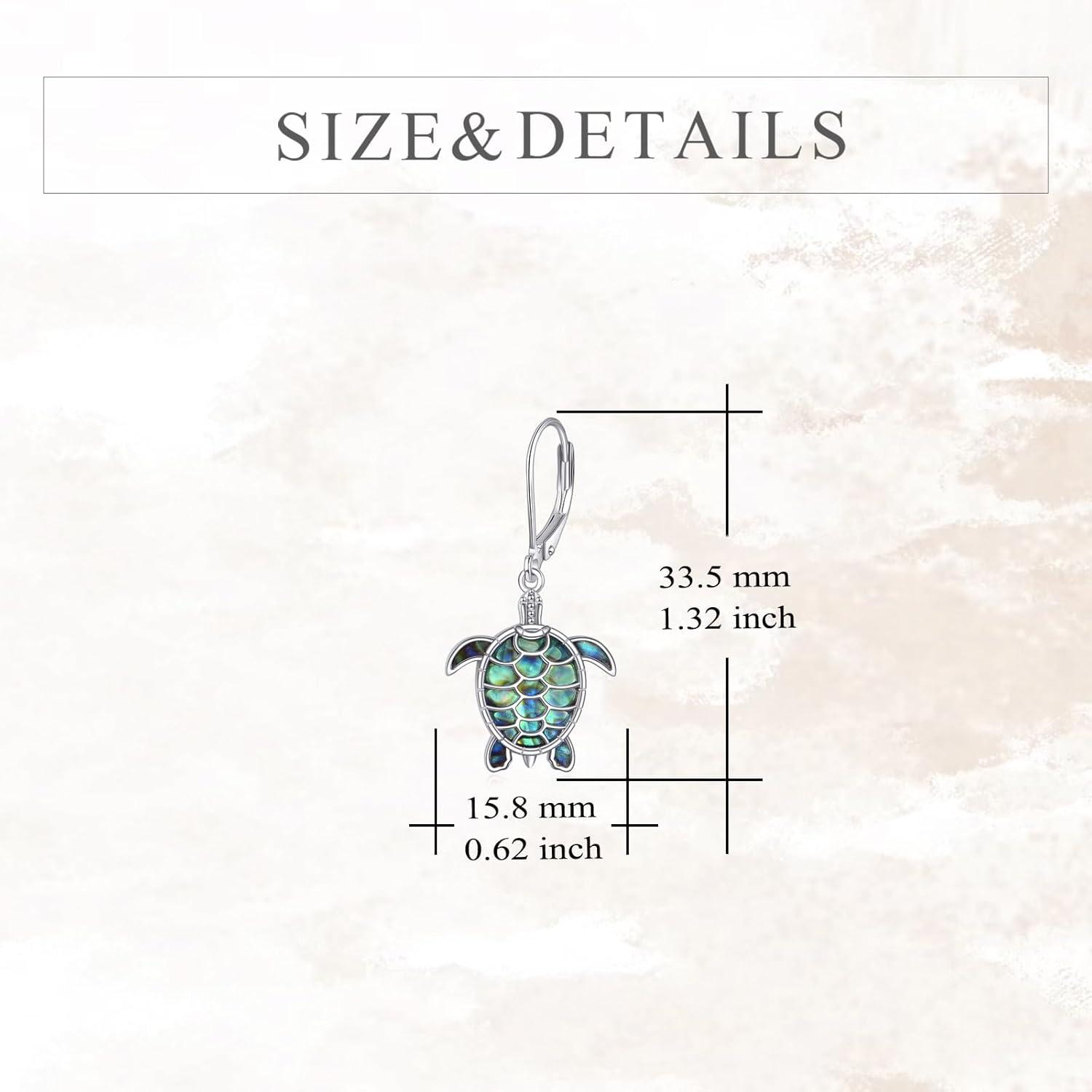 image:imageYFN 925 Sterling Silver Animal Earrings for Women HummingbirdCatHighland CowSea Turtle Dangle Earrings Jewelry for Christmas Valentines Day Mothers Day Birthday Gift Box IncludedTurtle