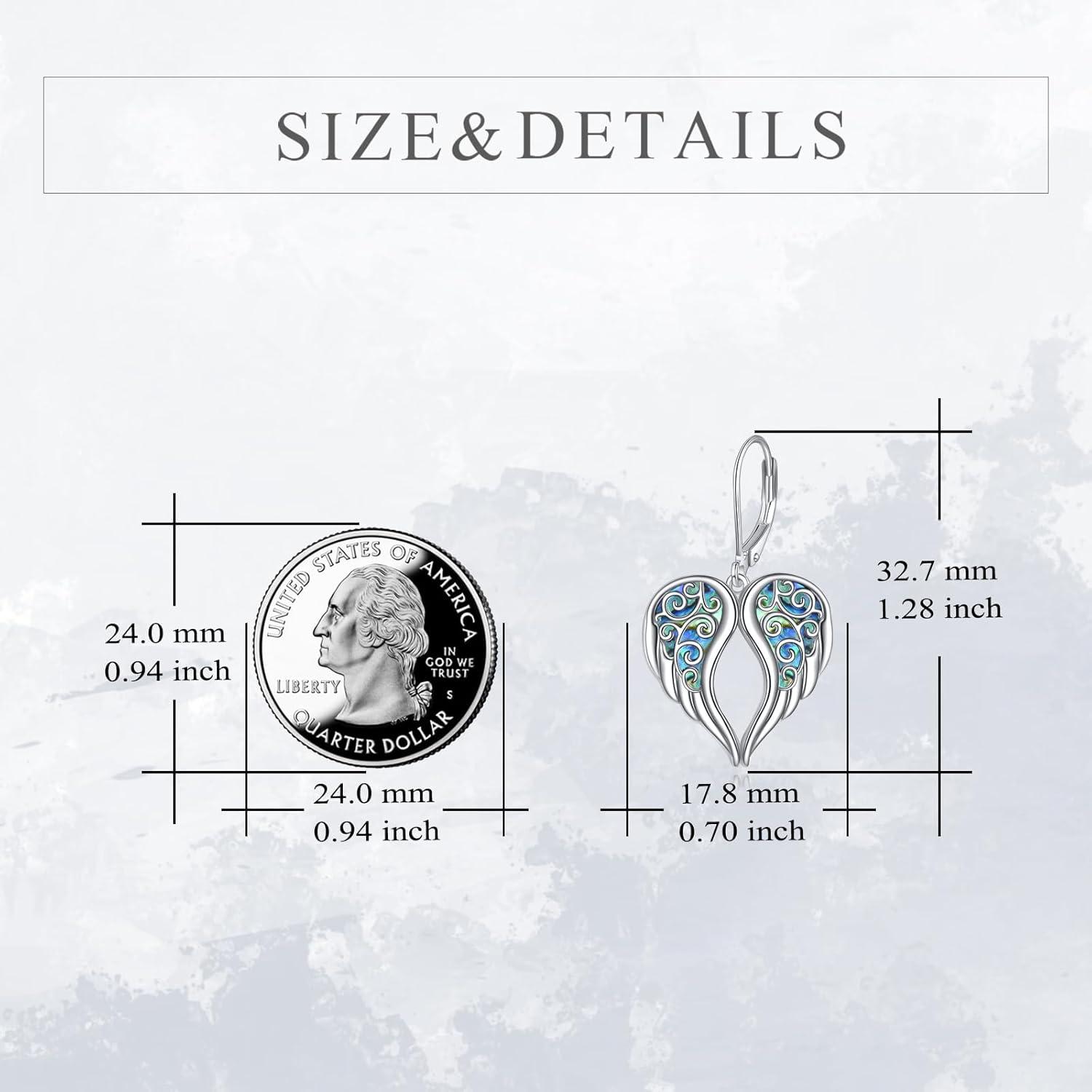 image:imageYFN Angel Wings Earrings 925 Sterling Silver Guardian Angel Dangle Drop Earrings Angel Wings Jewelry for Women GiftsMultiAngel Wing Earrings