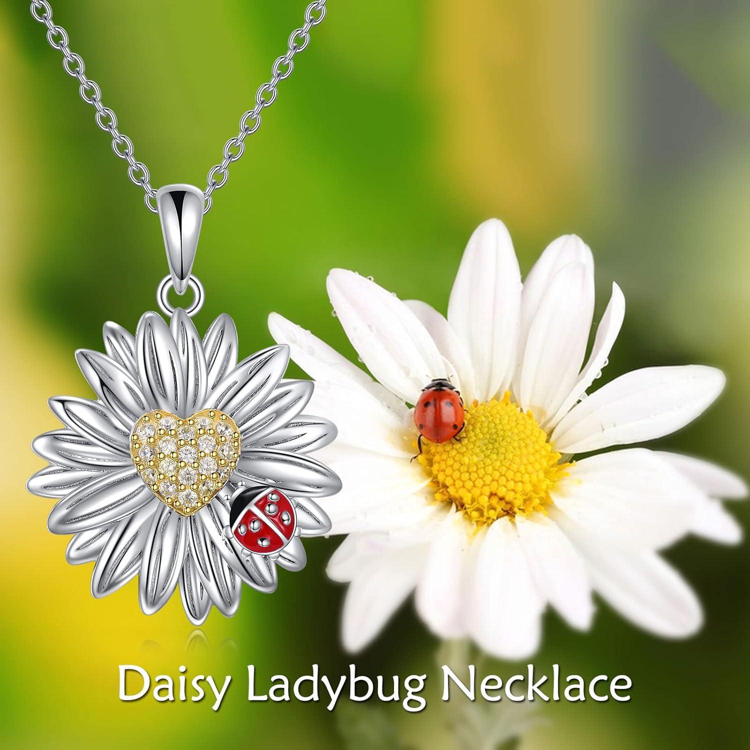 image:imageYFN Daisy Flower NecklaceEarrings Gifts for Women Sterling Silver Daisy Pendant Jewelry for Women