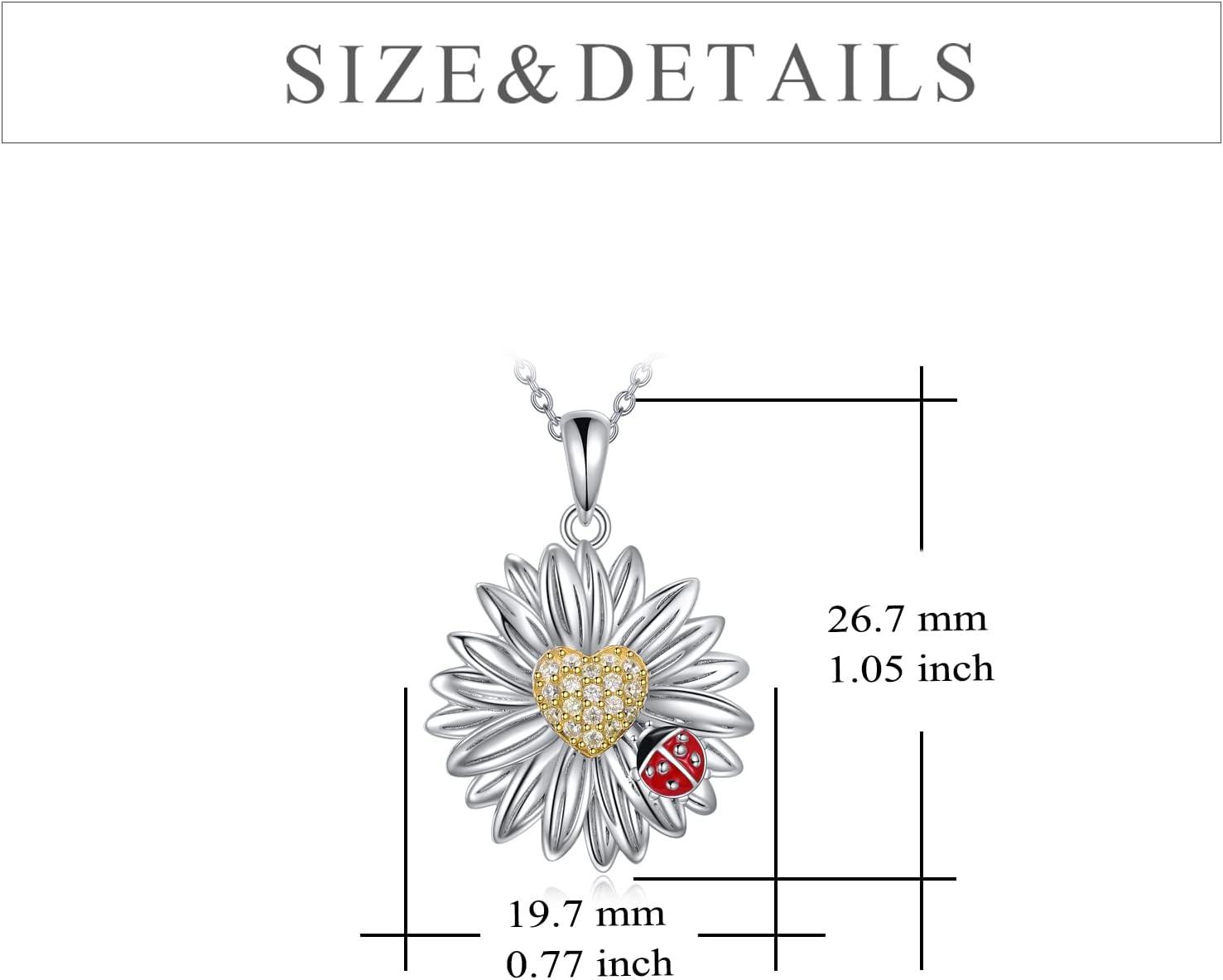 image:imageYFN Daisy Flower NecklaceEarrings Gifts for Women Sterling Silver Daisy Pendant Jewelry for Women