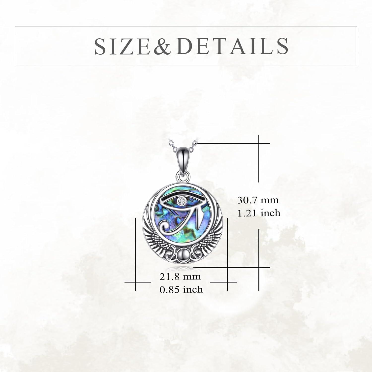 image:imageYFN Egyptian Necklace Sterling Silver Egypt God Pendant Abalone Shell Egypt Jewelry Gifts for Women MenEyes of Horus
