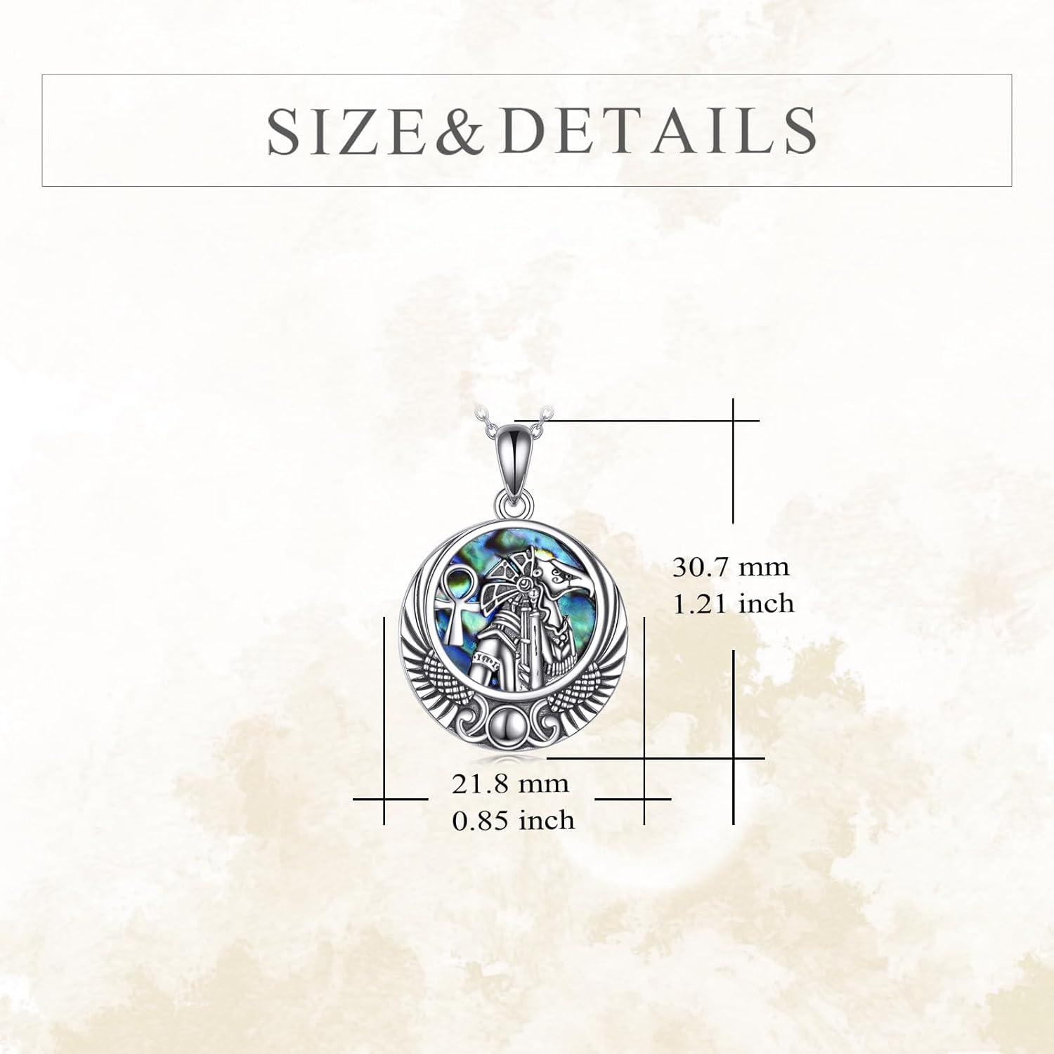 image:imageYFN Egyptian Necklace Sterling Silver Egypt God Pendant Abalone Shell Egypt Jewelry Gifts for Women MenHorus