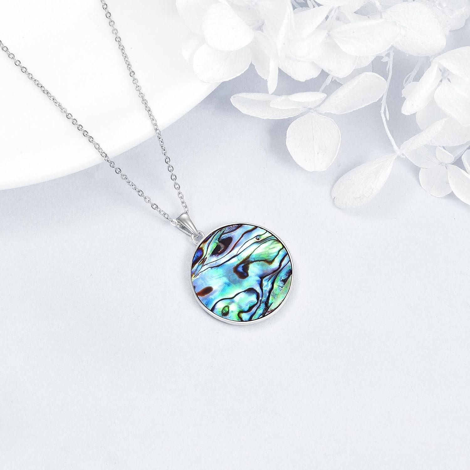 image:imageYFN Egyptian Necklace Sterling Silver Egypt God Pendant Abalone Shell Egypt Jewelry Gifts for Women MenIsis