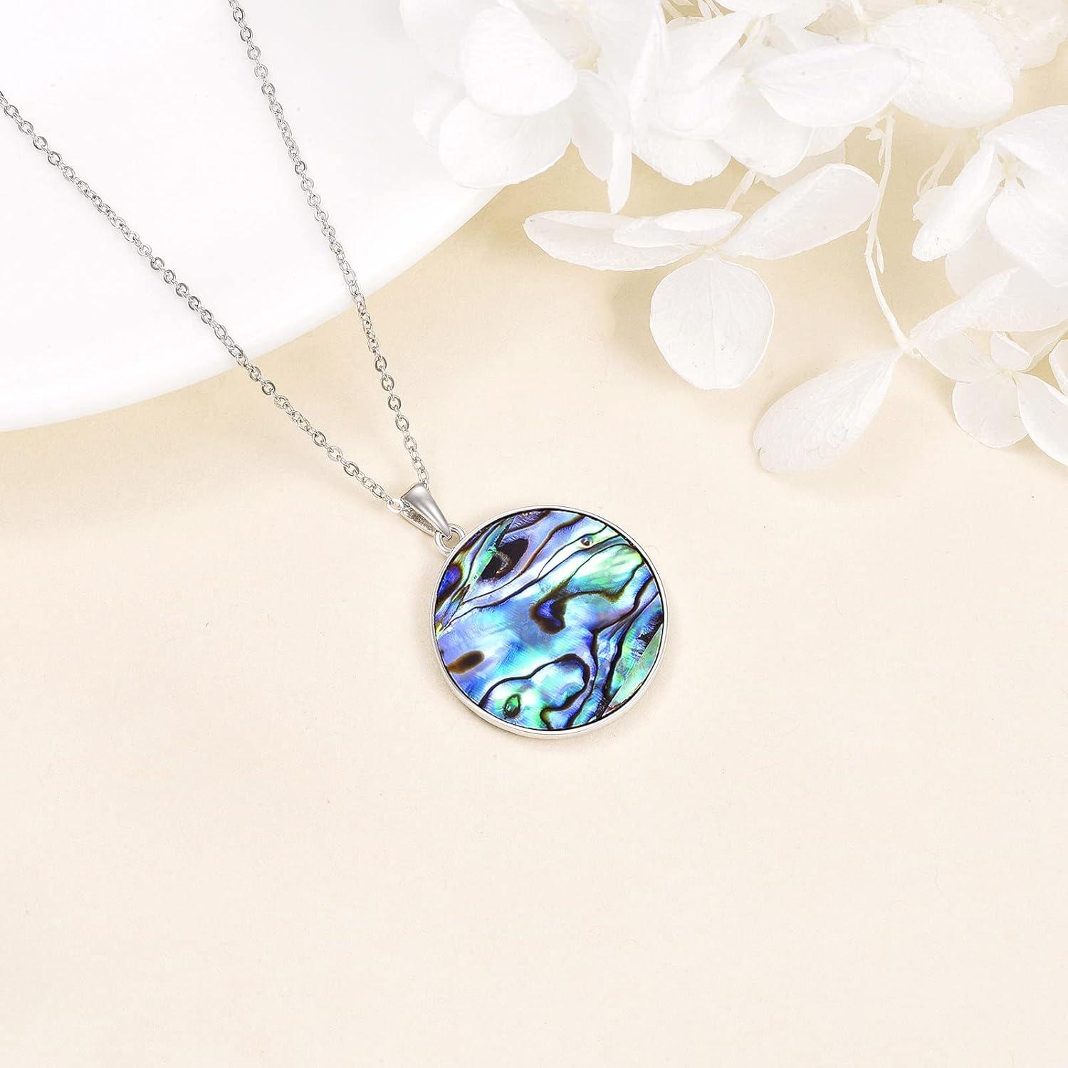 image:imageYFN Egyptian Necklace Sterling Silver Egypt God Pendant Abalone Shell Egypt Jewelry Gifts for Women MenNefertiti