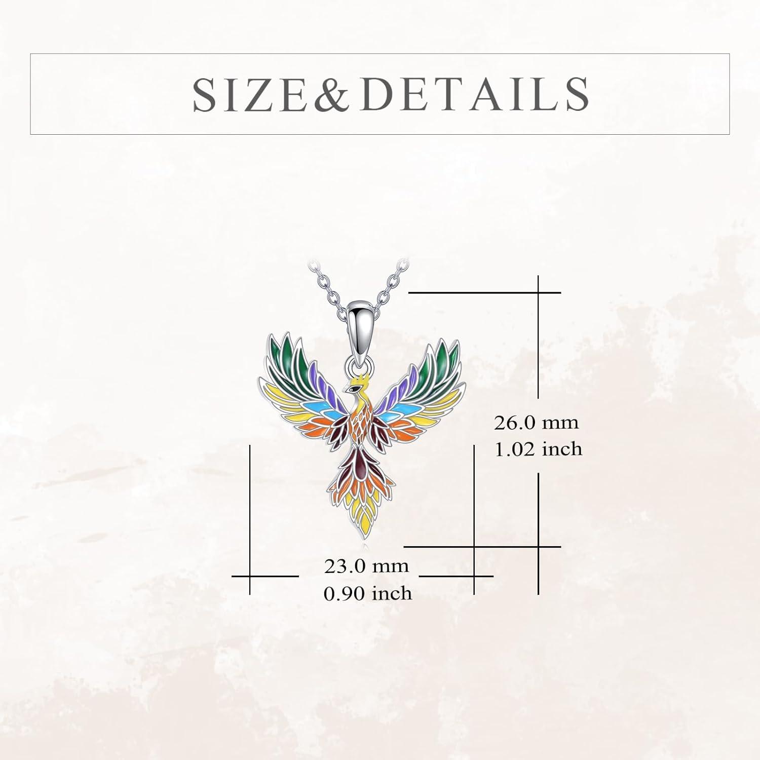 image:imageYFN Phoenix Necklace for Women Sterling Silver Nirvana of Phoenix Rising Bird Pendant Jewelry Gifts for Women