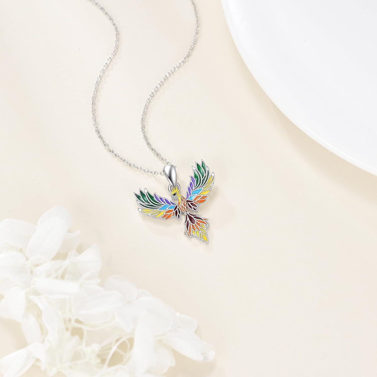 image:imageYFN Phoenix Necklace for Women Sterling Silver Nirvana of Phoenix Rising Bird Pendant Jewelry Gifts for Women