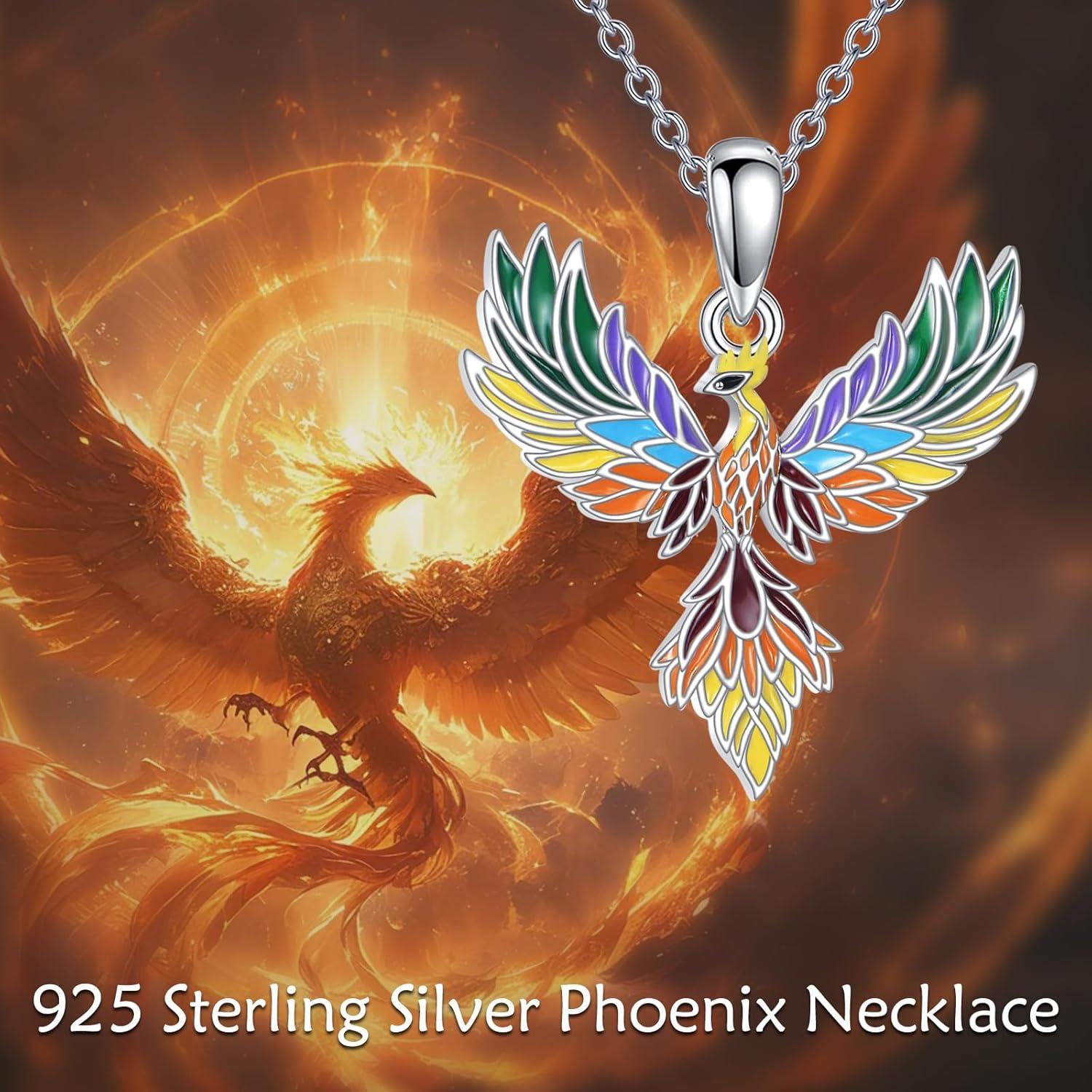 image:imageYFN Phoenix Necklace for Women Sterling Silver Nirvana of Phoenix Rising Bird Pendant Jewelry Gifts for Women
