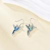 YFN 925 Sterling Silver Animal Earrings for Women Hummingbird/Cat/Highland Cow/Sea Turtle Dangle Earrings Jewelry for Christmas, Valentine’s Day, Mother’s Day, Birthday – Gift Box Included(Hummingbird  Abalone  02)