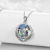 YFN Egyptian Necklace Sterling Silver Egypt God Pendant Abalone Shell Egypt Jewelry Gifts for Women Men(Bastet Goddess)