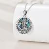 YFN Egyptian Necklace Sterling Silver Egypt God Pendant Abalone Shell Egypt Jewelry Gifts for Women Men(Pharaoh)