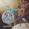 YFN Egyptian Necklace Sterling Silver Egypt God Pendant Abalone Shell Egypt Jewelry Gifts for Women Men(Ra)