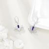 YFN Lotus Flower Earrings Sterling Silver Birthstone Lotus Leverback Dangle Drop Earrings Jewelry Gifts for Women(B. Feb)