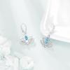 YFN Lotus Flower Earrings Sterling Silver Birthstone Lotus Leverback Dangle Drop Earrings Jewelry Gifts for Women(C. Mar)