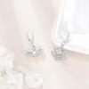 YFN Lotus Flower Earrings Sterling Silver Birthstone Lotus Leverback Dangle Drop Earrings Jewelry Gifts for Women(D. Apr)