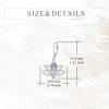 YFN Lotus Flower Earrings Sterling Silver Birthstone Lotus Leverback Dangle Drop Earrings Jewelry Gifts for Women(F. Jun)