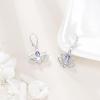 YFN Lotus Flower Earrings Sterling Silver Birthstone Lotus Leverback Dangle Drop Earrings Jewelry Gifts for Women(F. Jun)