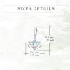 YFN Lotus Flower Earrings Sterling Silver Birthstone Lotus Leverback Dangle Drop Earrings Jewelry Gifts for Women(M. Moonstone)