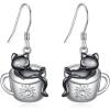 YFN 925 Sterling Silver Animal Earrings for Women Hummingbird/Cat/Highland Cow/Sea Turtle Dangle Earrings Jewelry for Christmas, Valentine’s Day, Mother’s Day, Birthday – Gift Box Included(Cat 3)