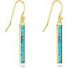 YFN Bar Turquoise Dangle Earrings, 925 Sterling Silver Turquosie Jewelry for Women