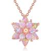 YFN Sterling Silver Opal Lotus Flower Pendant Necklace Women Yoga Necklace for Women(Pink-Opal Lotus Necklace)