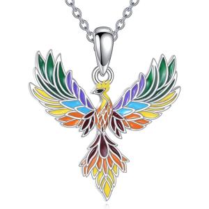 YFN Phoenix Necklace for Women Sterling Silver Nirvana of Phoenix Rising Bird Pendant Jewelry Gifts for Women