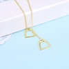 YFN Sterling Silver Double Horse Strirrup Lariat Necklace Gift For Women(Golden)